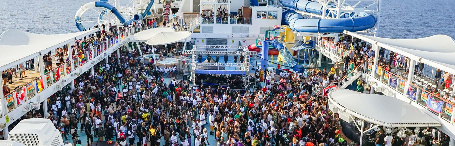 Welcome To Jamrock Reggae Cruise pool deck and crowd